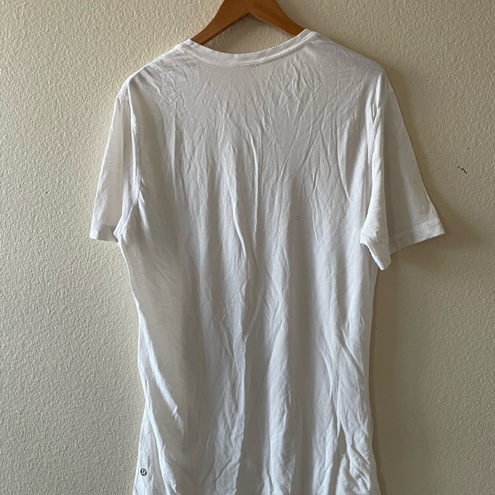 Lululemon Solid White V Neck Extra Long T-Shirt - image 6